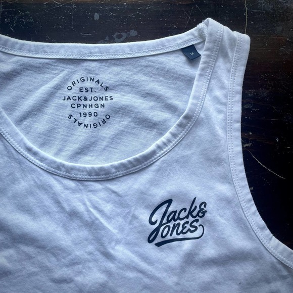 **FREE if added to any size bundle** Jack & Jones White Tank Top UK M - Picture 3 of 3